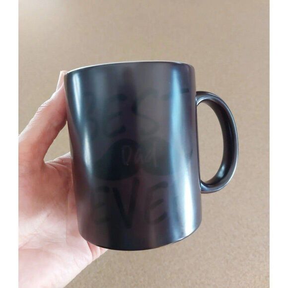 Best Dad Ever Mustache Ceramic Mug Heat Changing Father's Day Gift - Picture 6 of 7